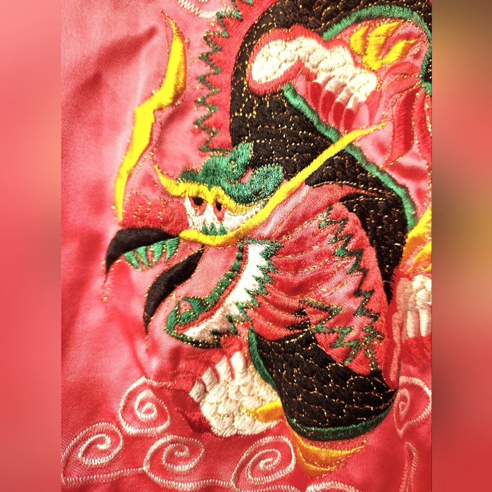 Dragon Embroidered Satin Pajama Robe - Picture 5 of 5
